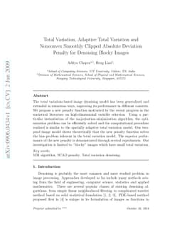 Total Variation, Adaptive Total Variation and Nonconvex Smoothly Clipped
  Absolute Deviation Penalty for Denoising Blocky Images