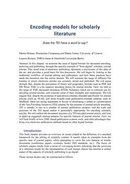 Encoding models for scholarly literature