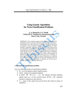Using Genetic Algorithms for Texts Classification Problems