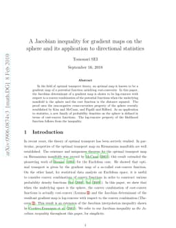 A Jacobian inequality for gradient maps on the sphere and its
  application to directional statistics