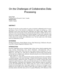 On the Challenges of Collaborative Data Processing