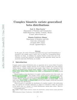Complex bimatrix variate generalised beta distributions