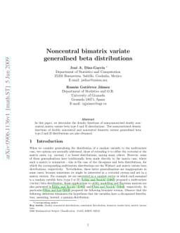 Noncentral bimatrix variate generalised beta distributions