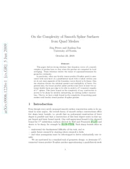 On the Complexity of Smooth Spline Surfaces from Quad Meshes