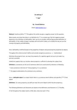 On Defining Í' "I logy"