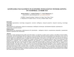 Knowledge Management in Economic Intelligence with Reasoning on Temporal
  Attributes