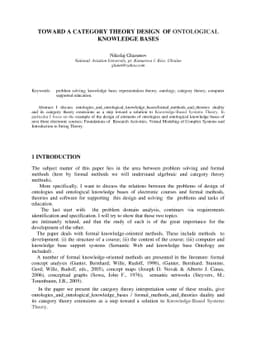 Toward a Category Theory Design of Ontological Knowledge Bases