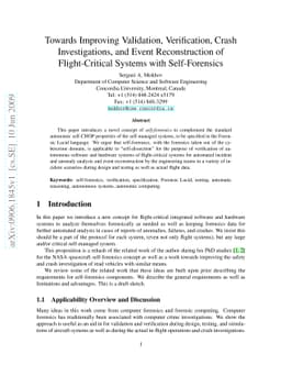 Towards Improving Validation, Verification, Crash Investigations, and
  Event Reconstruction of Flight-Critical Systems with Self-Forensics