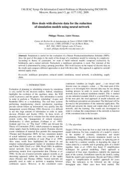 How deals with discrete data for the reduction of simulation models
  using neural network