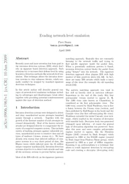 Evading network-level emulation