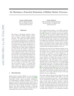 On Maximum a Posteriori Estimation of Hidden Markov Processes