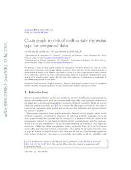 Chain graph models of multivariate regression type for categorical data