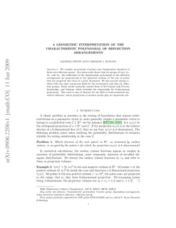 A Geometric Interpretation of the Characteristic Polynomial of
  Reflection Arrangements