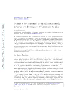 Portfolio optimization when expected stock returns are determined by
  exposure to risk