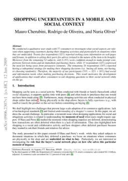 Shopping Uncertainties in a Mobile and Social Context