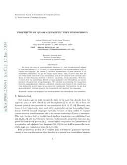 Properties of quasi-alphabetic tree bimorphisms