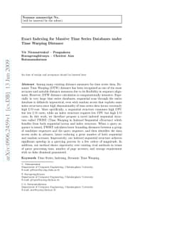 Exact Indexing for Massive Time Series Databases under Time Warping
  Distance