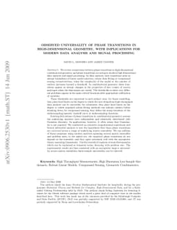 Observed Universality of Phase Transitions in High-Dimensional Geometry,
  with Implications for Modern Data Analysis and Signal Processing