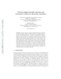 Maximal digital straight segments and convergence of discrete geometric
  estimators