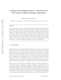 Coding cells of digital spaces: a framework to write generic digital
  topology algorithms