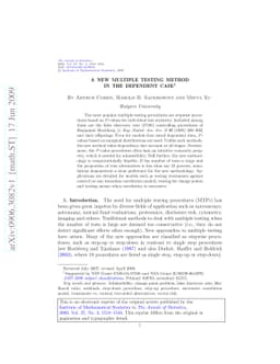 A new multiple testing method in the dependent case