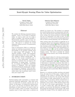 Semi-Myopic Sensing Plans for Value Optimization
