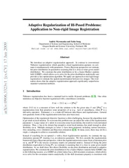 Adaptive Regularization of Ill-Posed Problems: Application to Non-rigid
  Image Registration