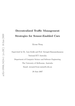Decentralized Traffic Management Strategies for Sensor-Enabled Cars