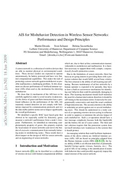 AIS for Misbehavior Detection in Wireless Sensor Networks: Performance
  and Design Principles
