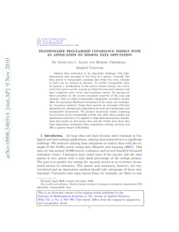 Transposable regularized covariance models with an application to
  missing data imputation