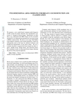 Two-Dimensional ARMA Modeling for Breast Cancer Detection and
  Classification