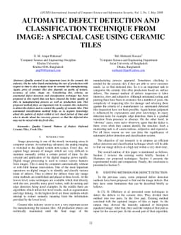 Automatic Defect Detection and Classification Technique from Image: A
  Special Case Using Ceramic Tiles