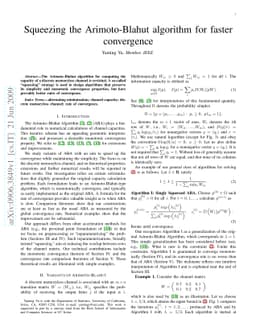 Squeezing the Arimoto-Blahut algorithm for faster convergence