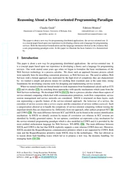 Reasoning About a Service-oriented Programming Paradigm