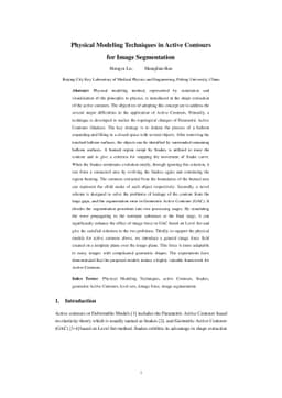 Physical Modeling Techniques in Active Contours for Image Segmentation