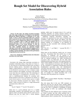 Rough Set Model for Discovering Hybrid Association Rules