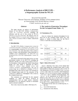A Performance Analysis of HICCUPS - a Steganographic System for WLAN