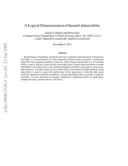 A Logical Characterization of Iterated Admissibility