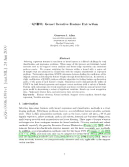 KNIFE: Kernel Iterative Feature Extraction