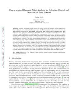 Coarse-grained Dynamic Taint Analysis for Defeating Control and
  Non-control Data Attacks