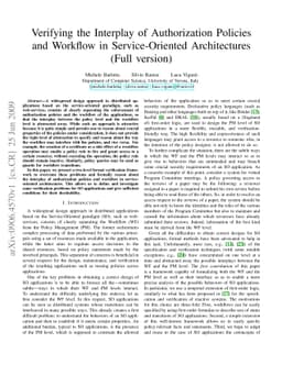 Verifying the Interplay of Authorization Policies and Workflow in
  Service-Oriented Architectures (Full version)