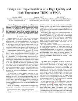 Design and Implementation of a High Quality and High Throughput TRNG in
  FPGA