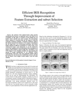 Efficient IRIS Recognition through Improvement of Feature Extraction and
  subset Selection