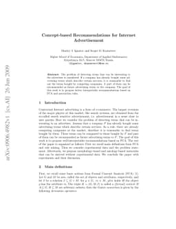 Concept-based Recommendations for Internet Advertisement