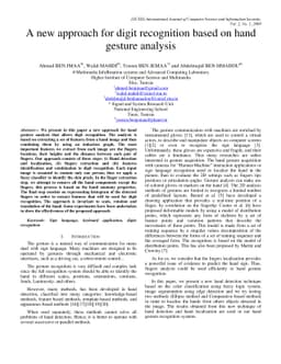 A new approach for digit recognition based on hand gesture analysis