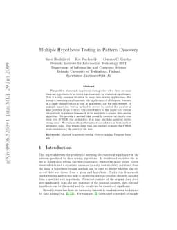 Multiple Hypothesis Testing in Pattern Discovery