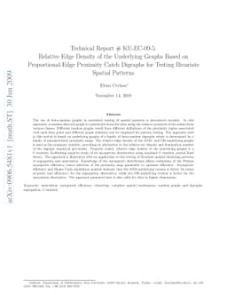 Relative Edge Density of the Underlying Graphs Based on
  Proportional-Edge Proximity Catch Digraphs for Testing Bivariate Spatial
  Patterns (Technical Report)