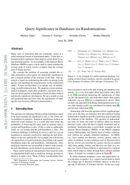 Query Significance in Databases via Randomizations