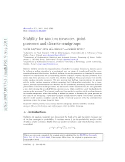 Stability for random measures, point processes and discrete semigroups