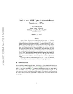 Multi-Label MRF Optimization via Least Squares s-t Cuts